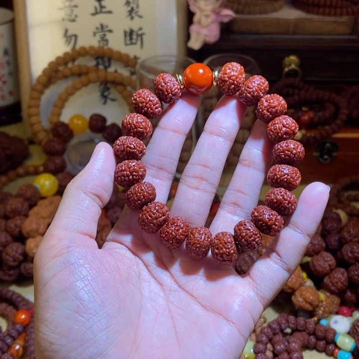 吊坠金刚菩提148玉化金色隔片圆玛