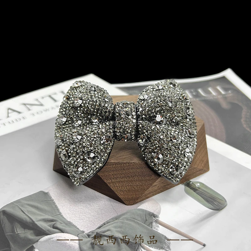 【LXX靓西西】221 弹簧夹9厘米时尚精致满钻蝴蝶弹簧夹