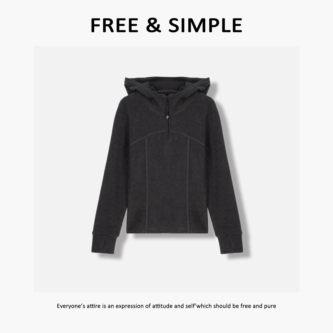 Free&Simple-‘浪漫主调’早秋款时尚极简风拉链连帽T恤-N7200