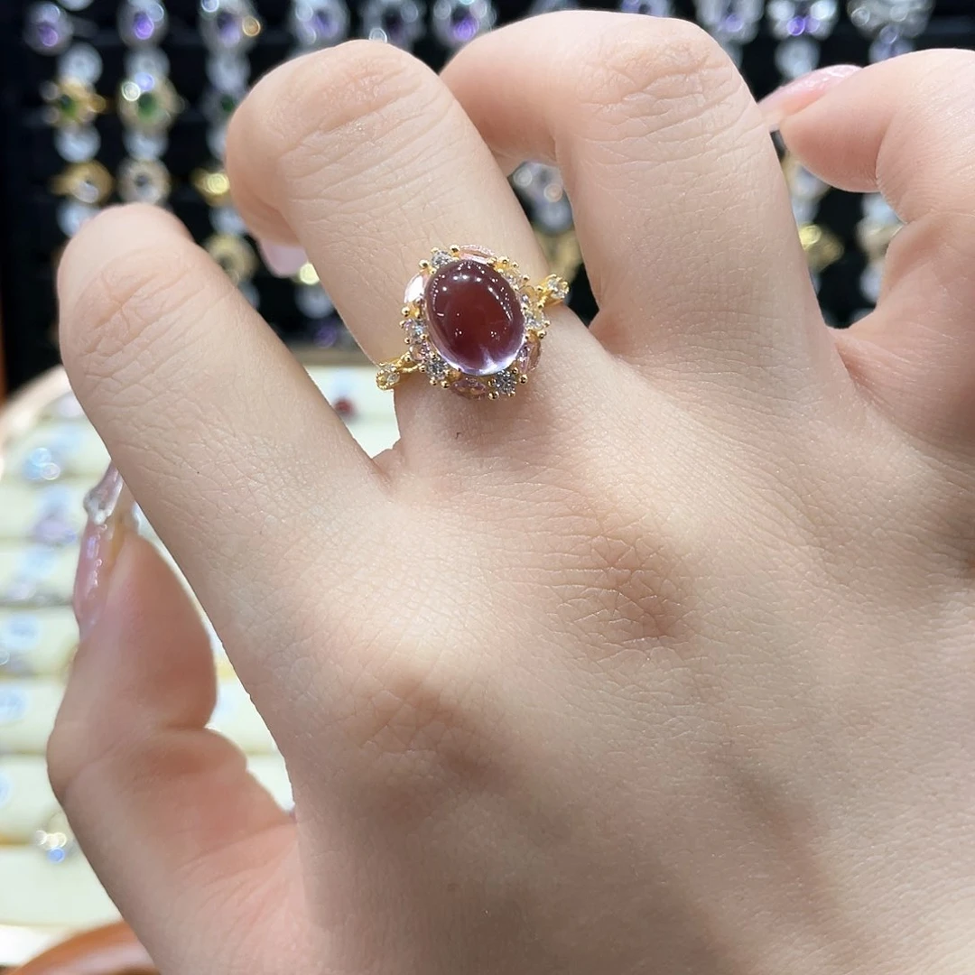 紫晶戒指女款银S925镶嵌