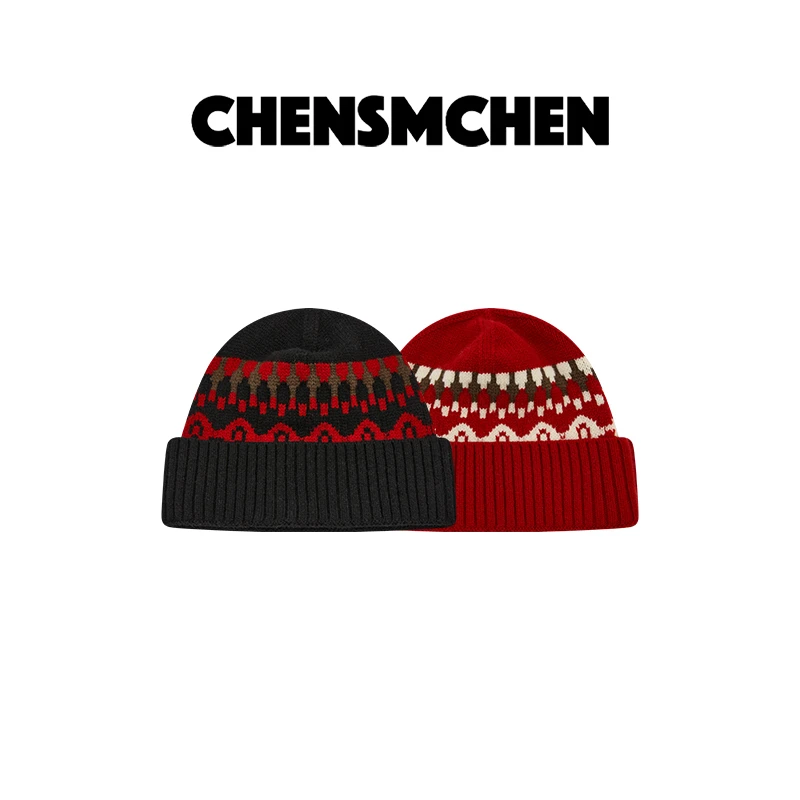 CHENSMCHEN 【情书】100绵羊毛经典时尚百搭针织帽子CSS11630YW