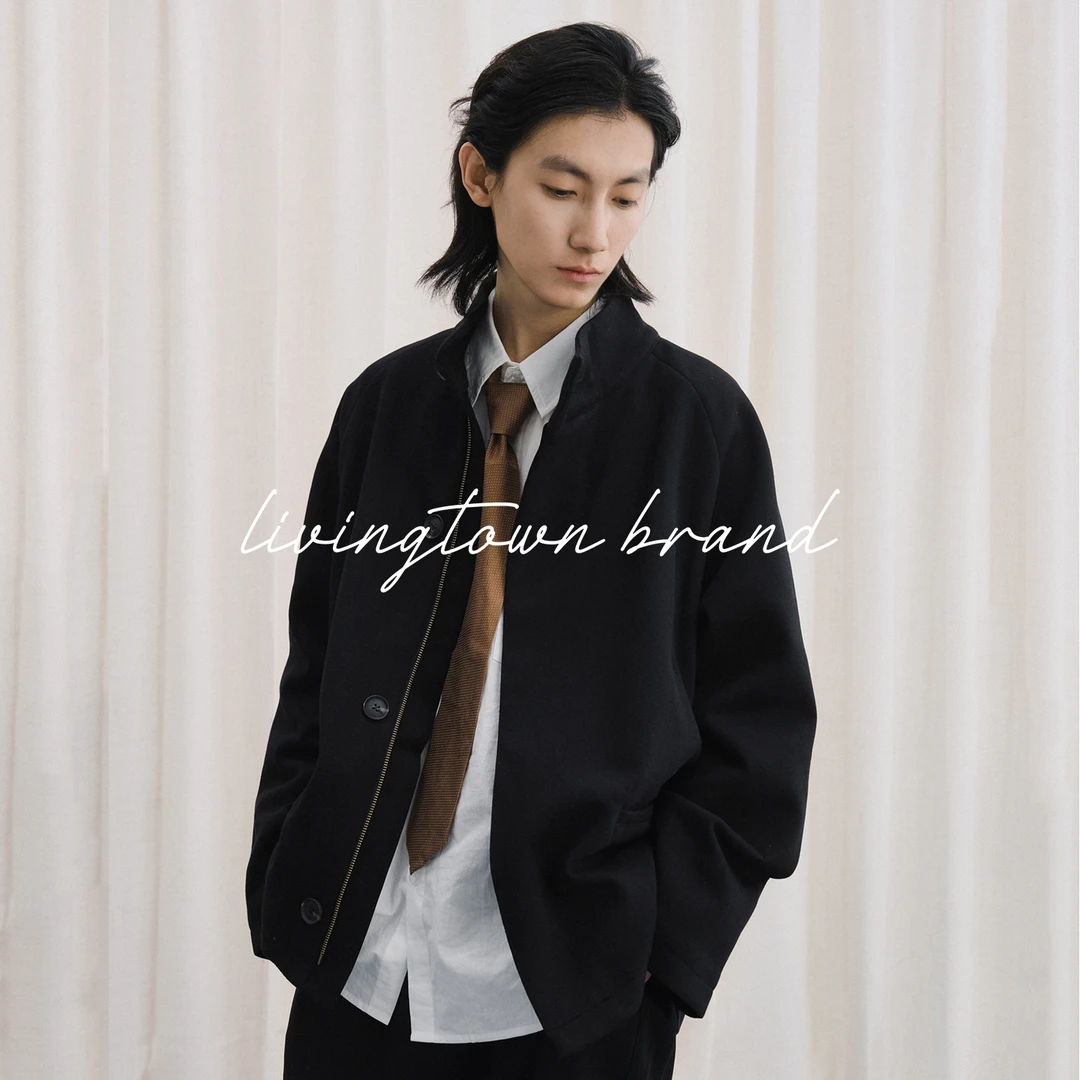 LIVINGTOWN宽松廓形显瘦百搭通勤休闲立领卫衣款男女春秋外套夹克