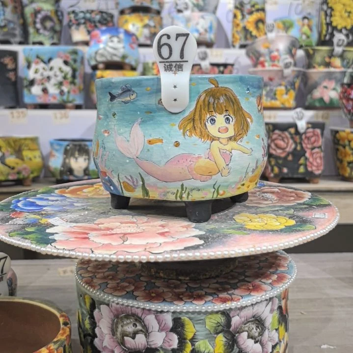 红泥花盆景德镇花盆