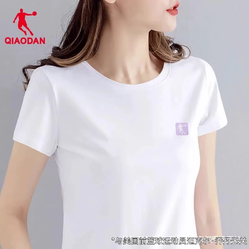 乔丹短袖t恤女2025夏季新款纯色简约百搭宽松透气上衣官方正品T恤