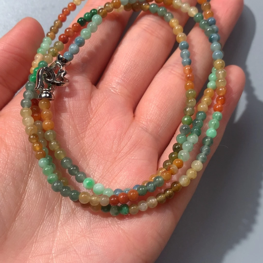 翡翠未镶嵌颈饰串