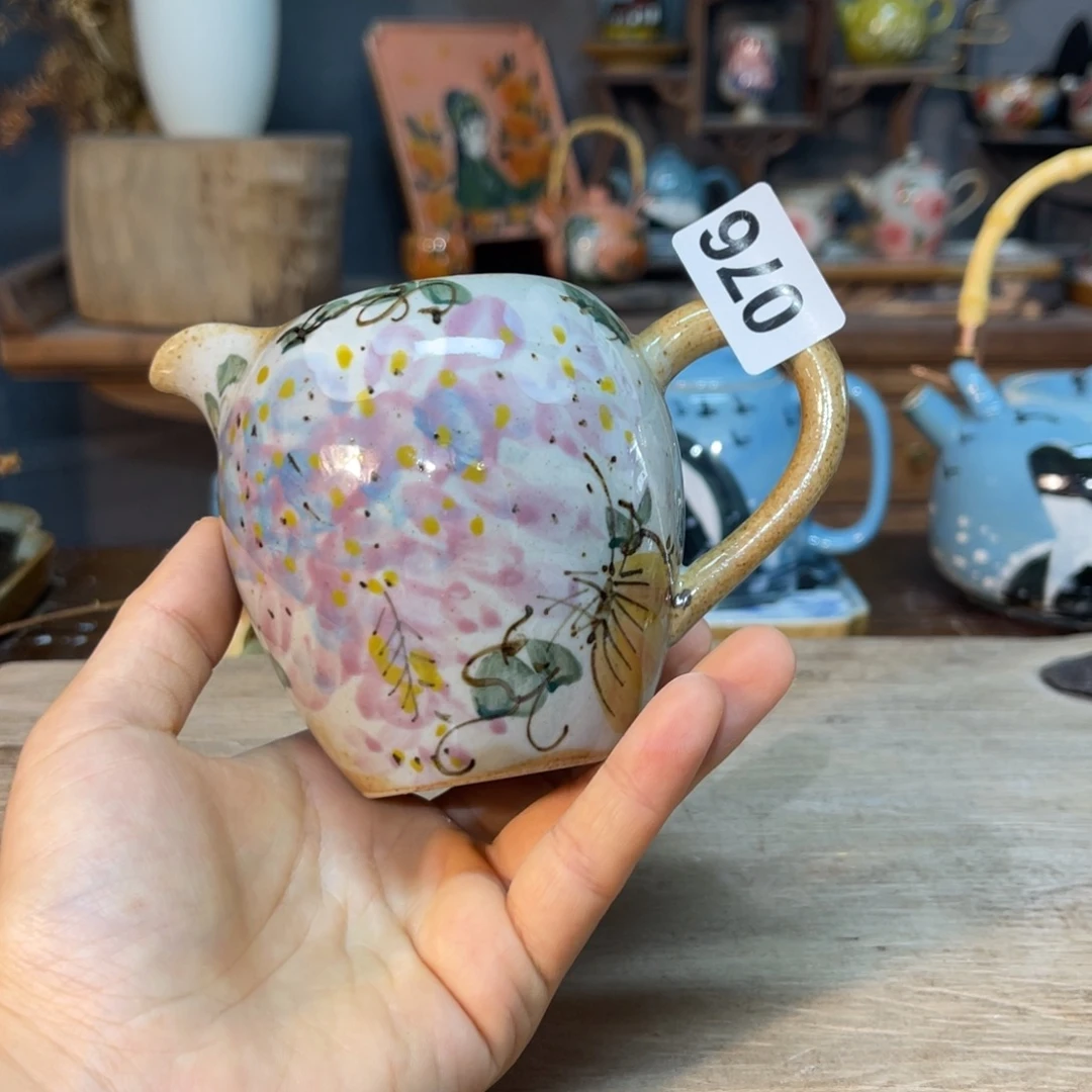 壶素浅陶瓷手工手绘