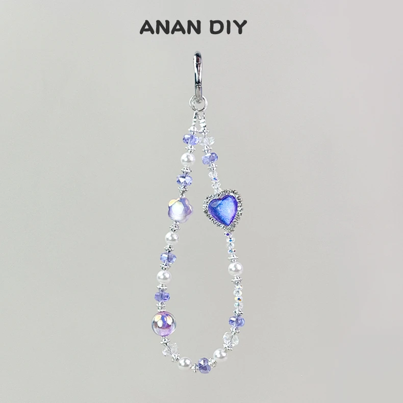 【A136】【紫暮心光】纯手工辣妹风手机链挂件包挂饰品防丢绳女时尚