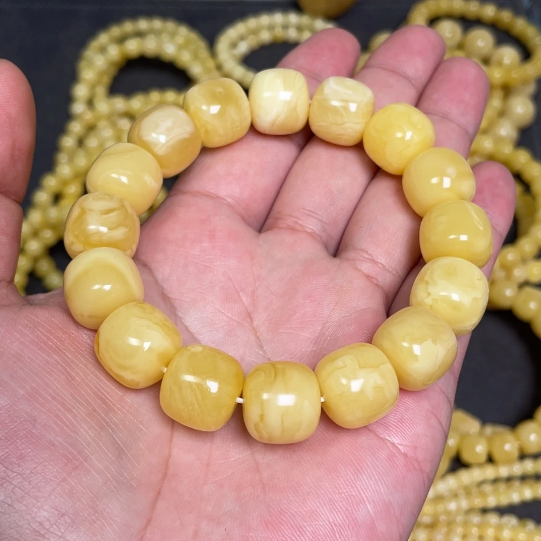 蜜蜡未镶嵌裸石蜜蜡手串15mm