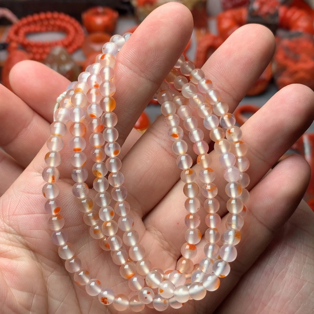 南红玛瑙未镶嵌1冰飘干掌小米珠多圈