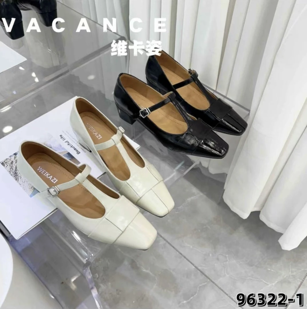 963221新款高品质头层牛皮粗跟单鞋超舒适