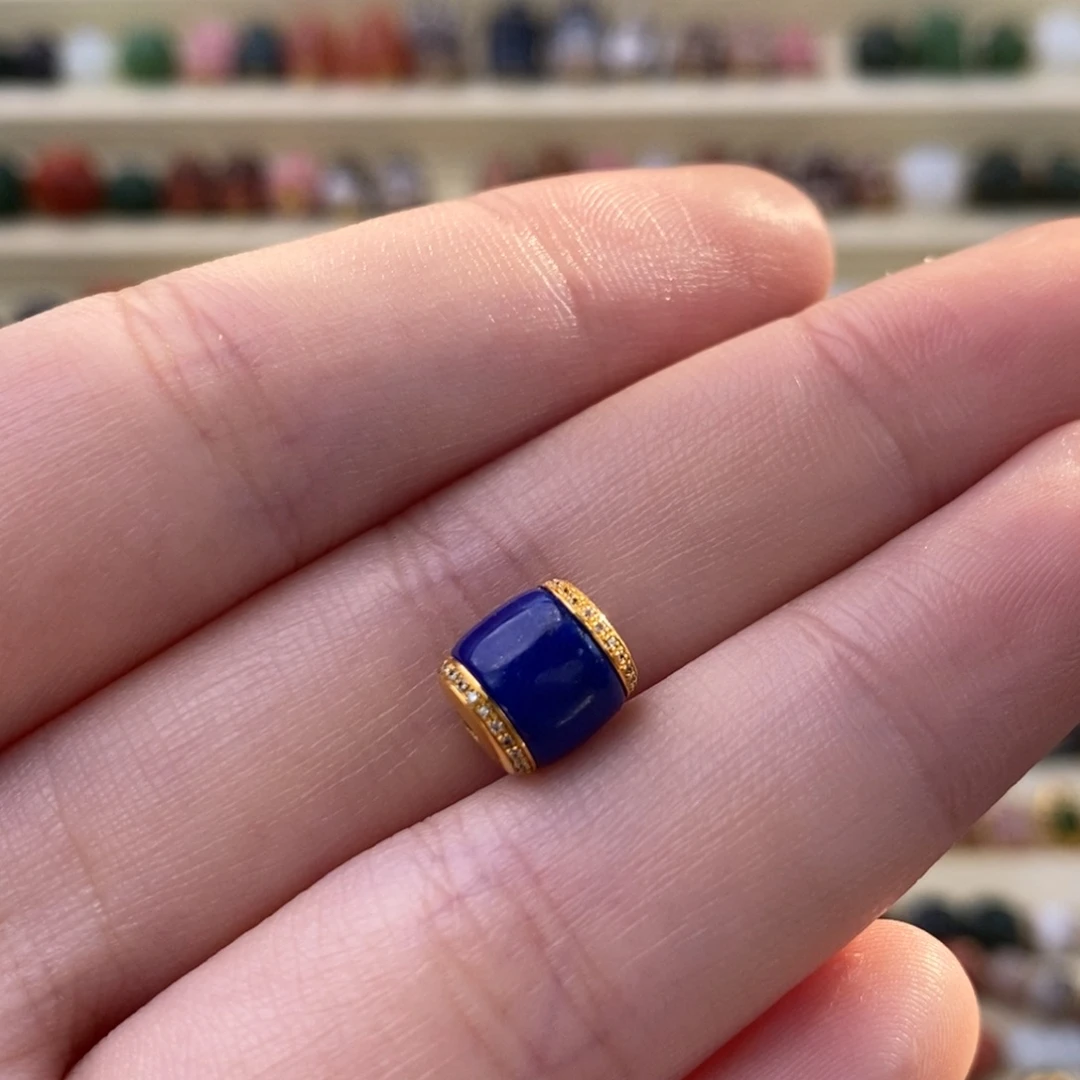 青金石18K金镶嵌颈饰单珠