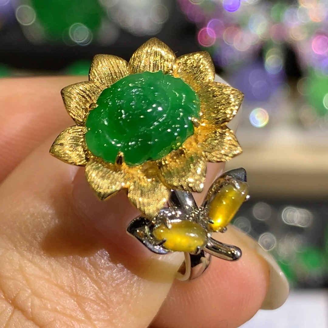 翡翠颈饰18K金镶嵌8、