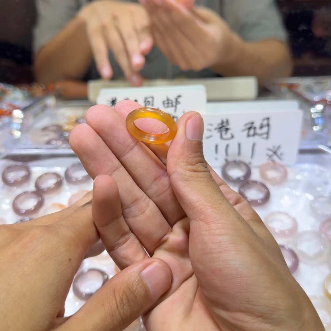 玛瑙/玉髓戒指未镶嵌52号17 圈满9.9包邮有瑕疵