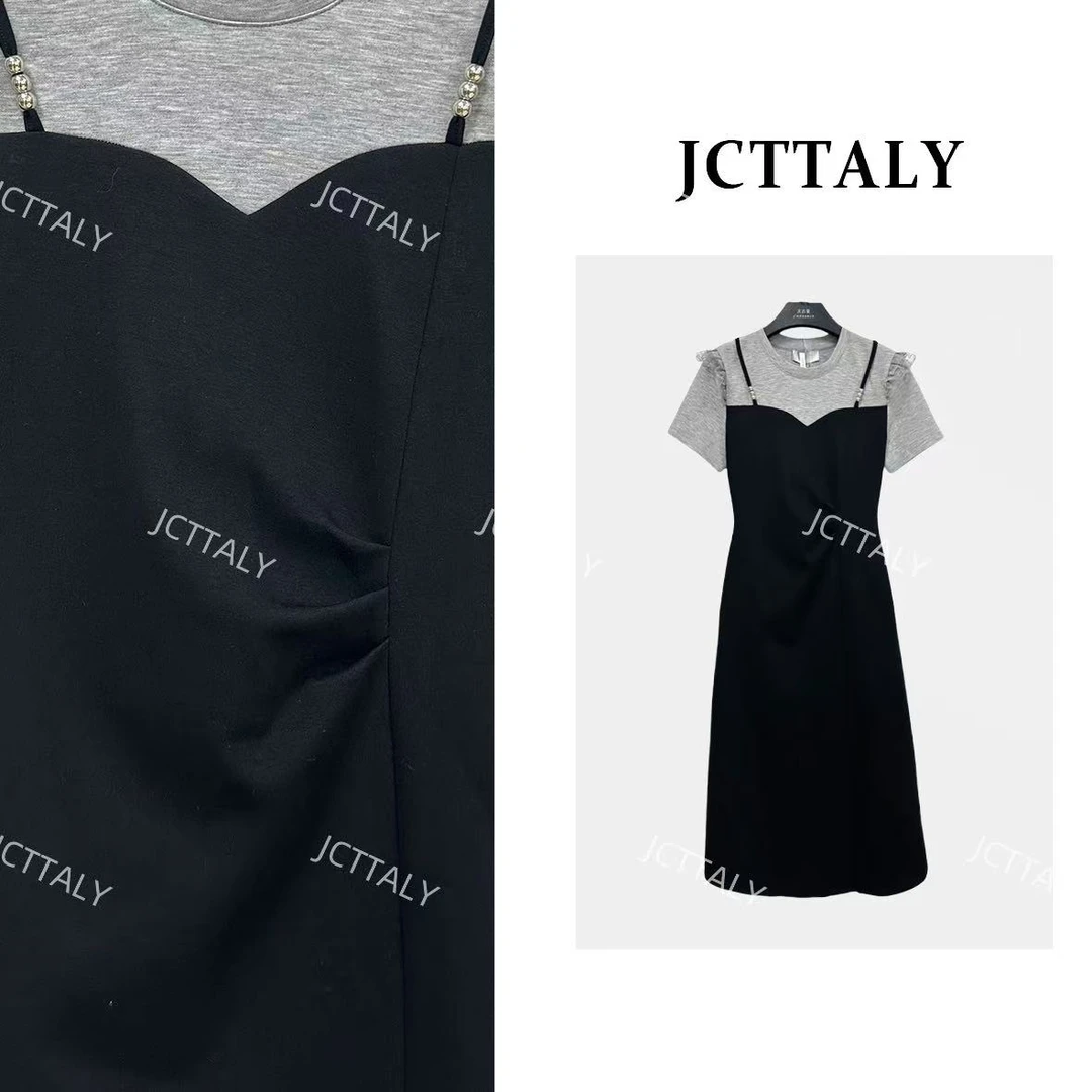 【Linda】【60】高级叠穿假两件设计师款时尚显瘦宽松连衣裙NH-A155