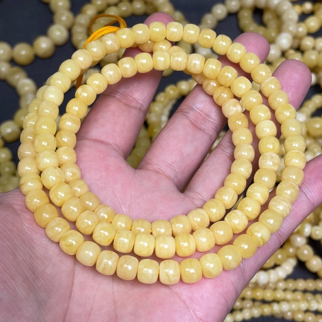 蜜蜡未镶嵌裸石蜜蜡佛珠7.6mm