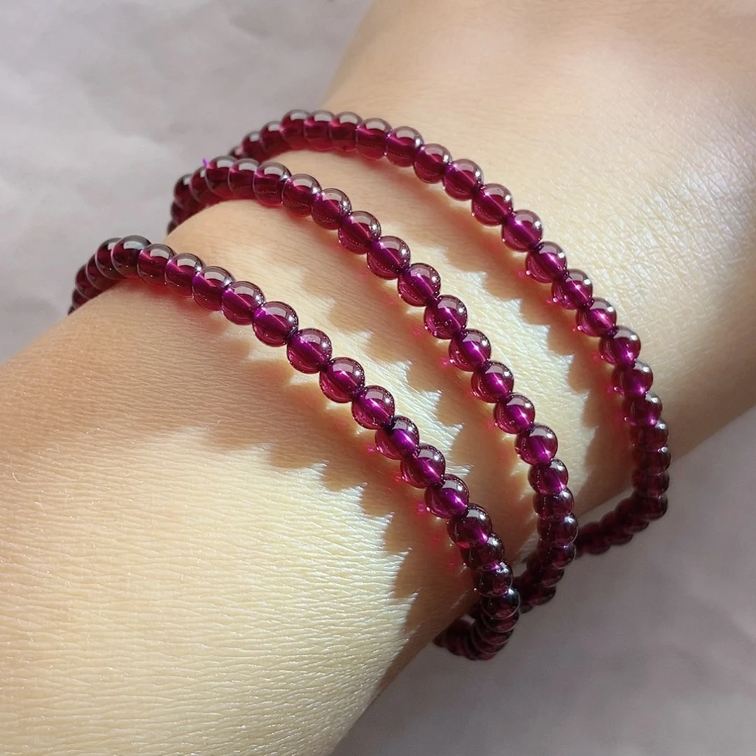 石榴石（紫牙乌）手链未镶嵌4.3精品