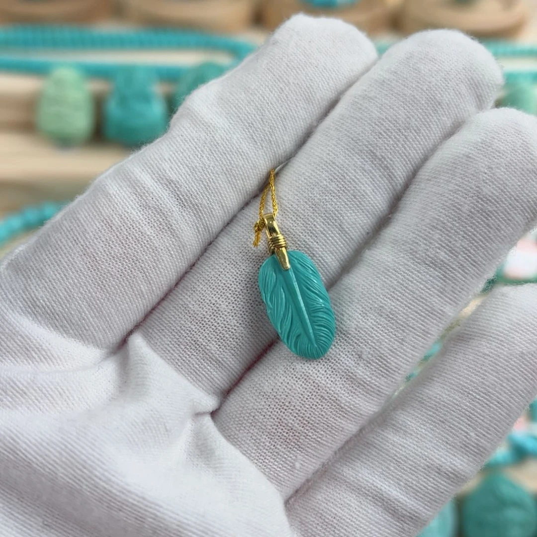 18K金镶嵌绿松石配饰