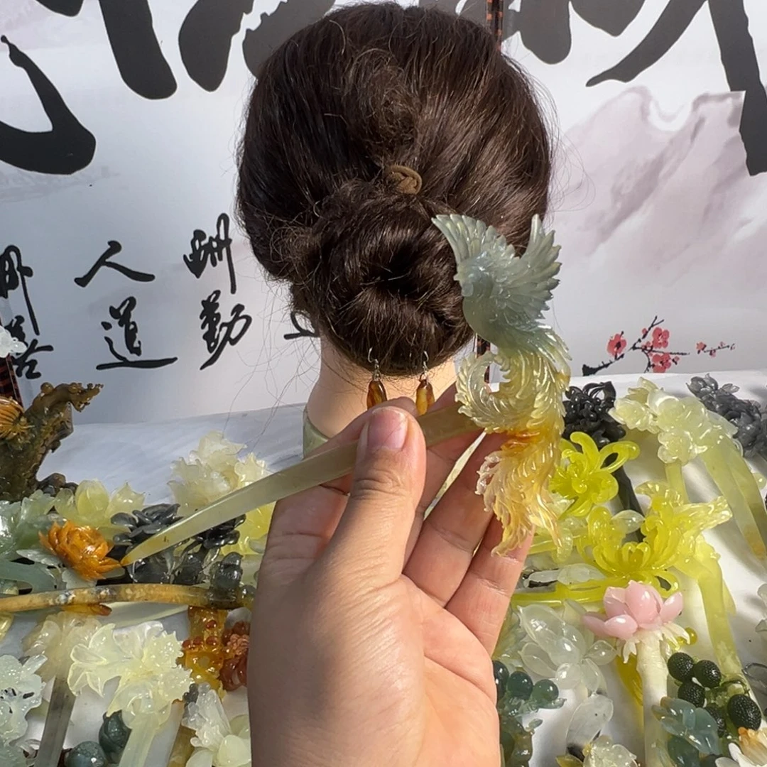 薄***糖定制蛇纹石玉毛货发饰