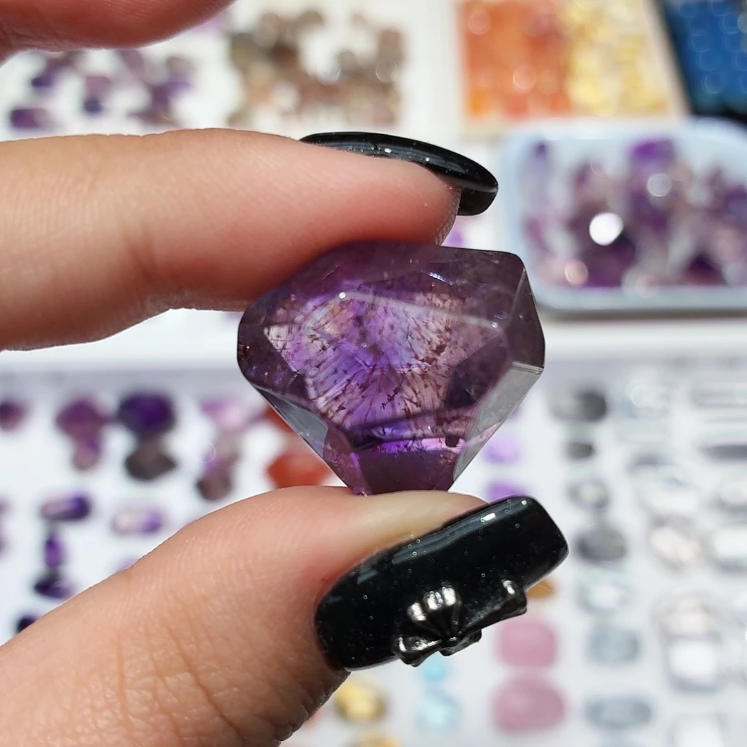 水晶珠宝半成品未镶嵌紫超七