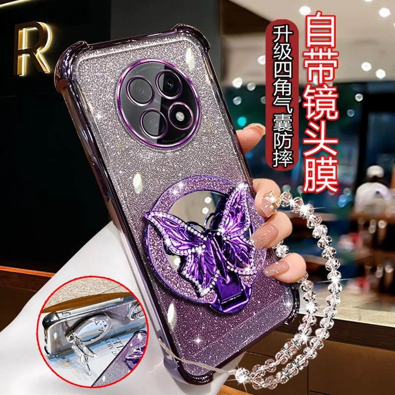 适用华为畅享60x手机壳创意网红女潮STG-AL00带镜支架60X全包防摔