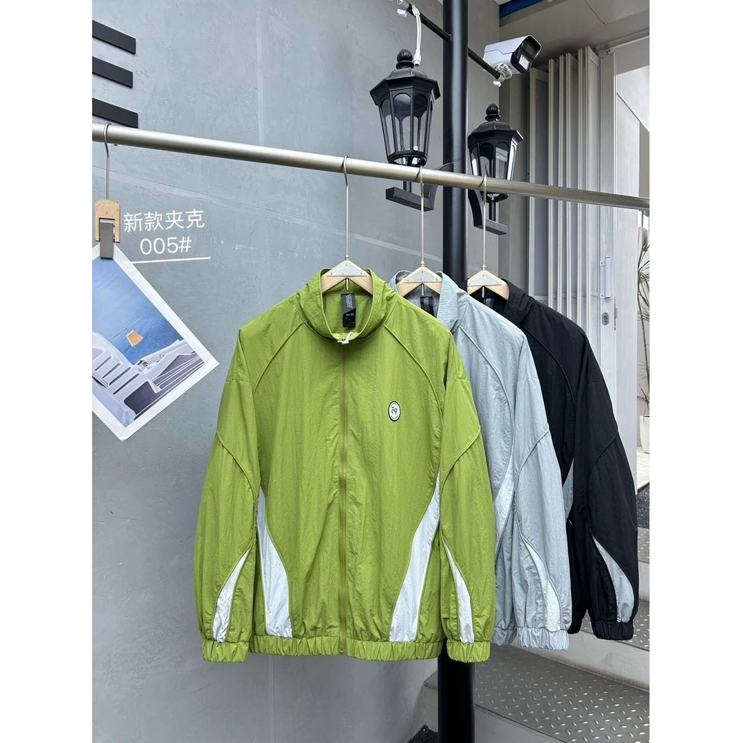 “AW”2025-黑色秋季拼色剪裁立领外套简约干净夹克Z-005