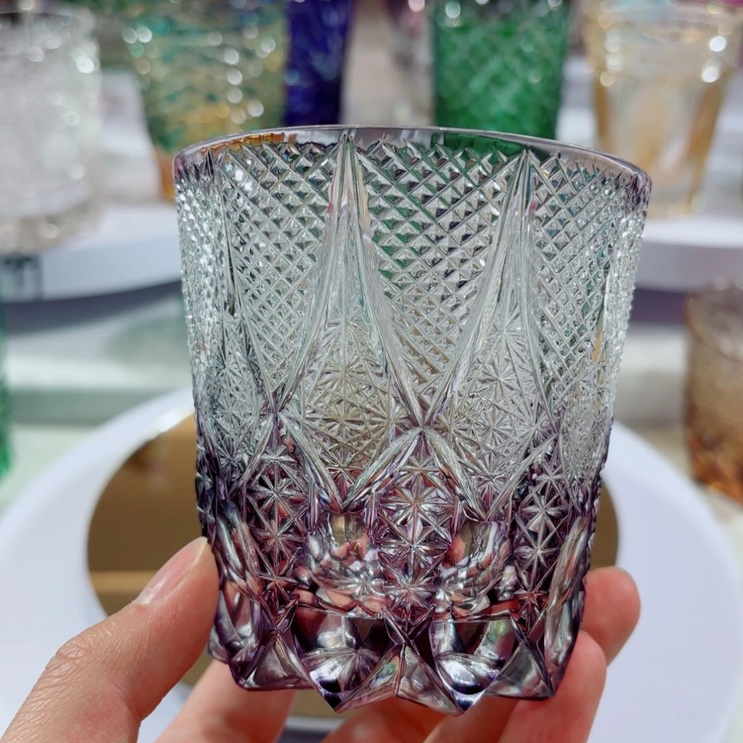 水晶玻璃平底款-江户切子水晶杯