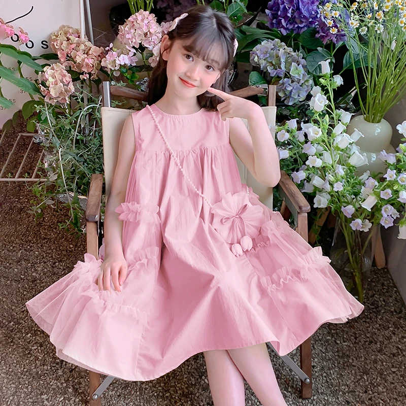 女童夏装连衣裙2025新款洋气时髦儿童夏季背心裙子女孩大童公主裙