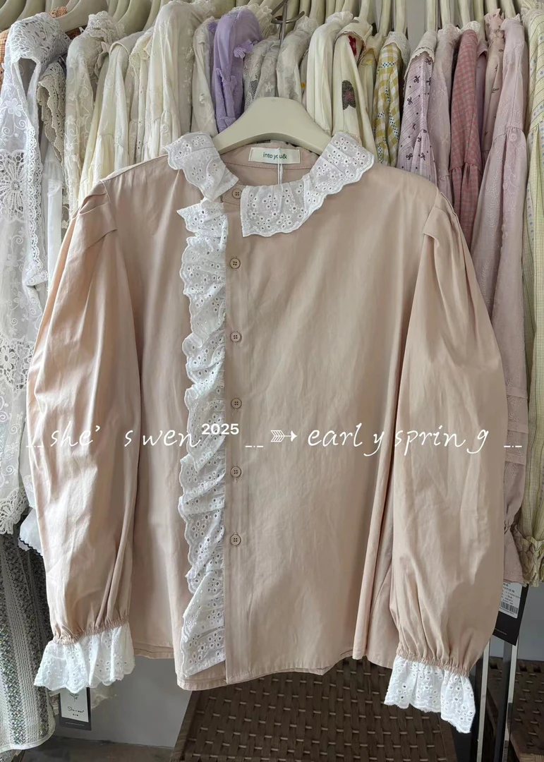 ZXW（8100）日系时尚花边衬衣kc