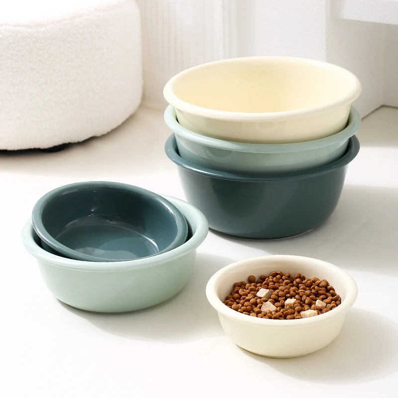 ins风陶瓷狗碗大号宠物碗防黑下巴猫碗防打翻大口径狗食盆喝水碗