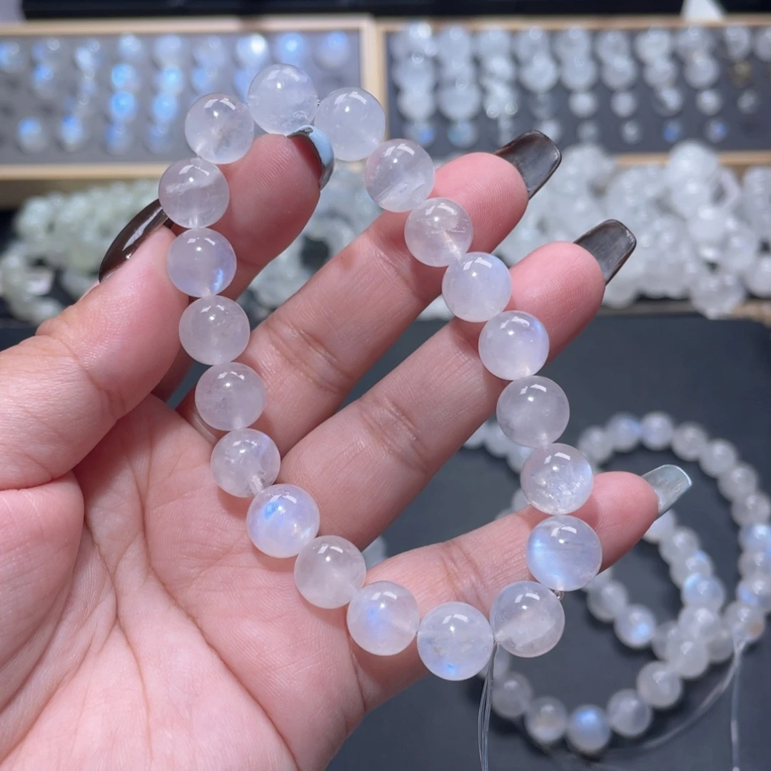 林***菲未镶嵌手链长石蓝月光手链10mm