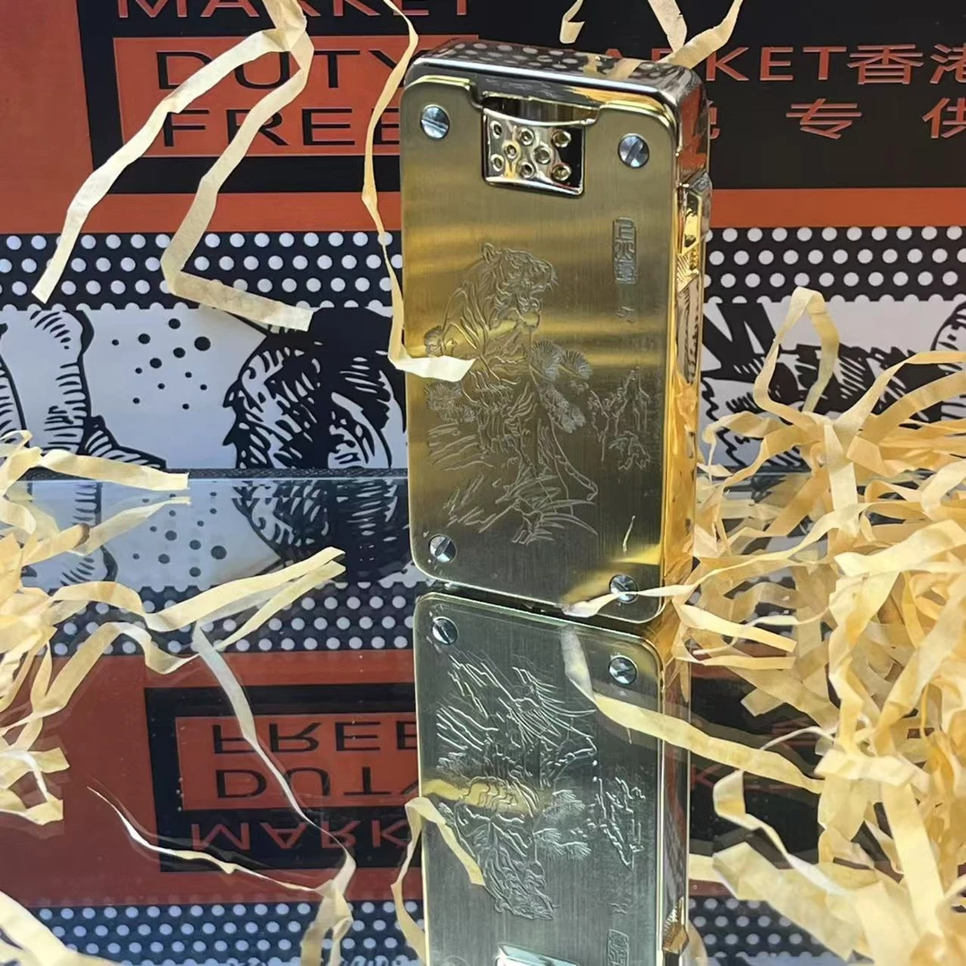 首领上山虎一键自动弹射战壕打火机防风复古