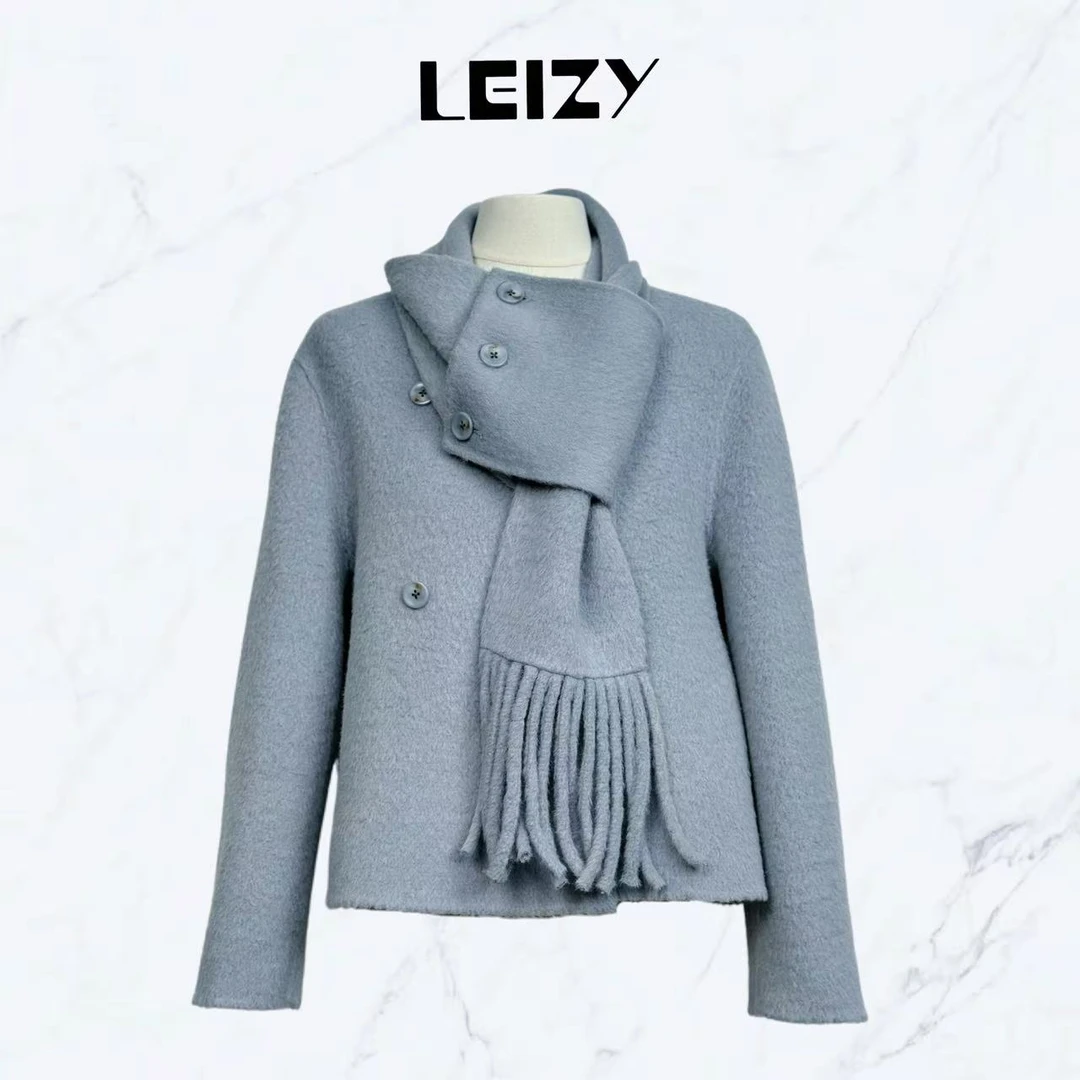 【LEIZY原创】"汝窑之恋"-短款围脖大衣
