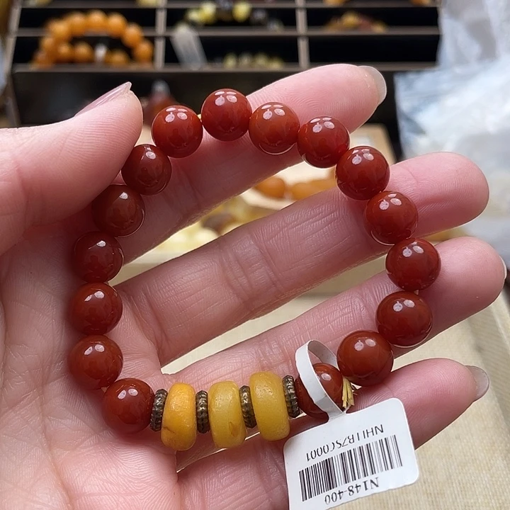 琥珀未镶嵌套链手串