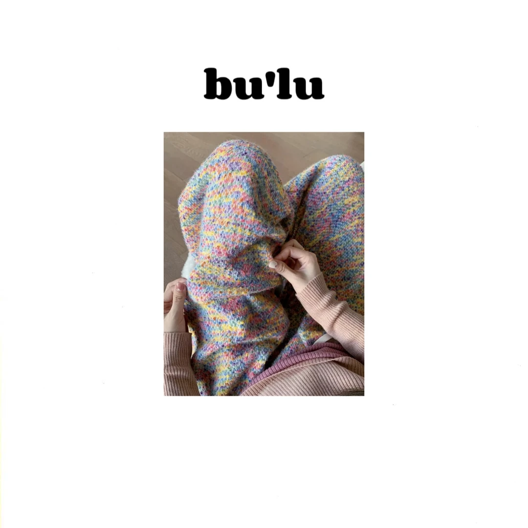 bu'lu “彩虹裤” 秋冬加绒加厚重工保暖多彩裤子女卫裤女款春秋
