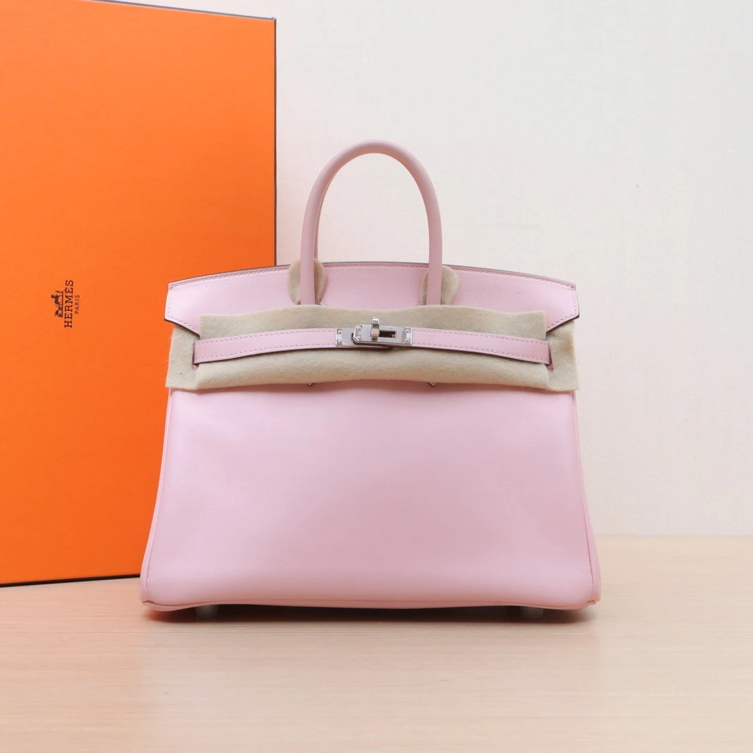 99新 Hermes/爱马仕 小花6欢 Birkin 25 新樱花粉 Swift皮 Y刻包