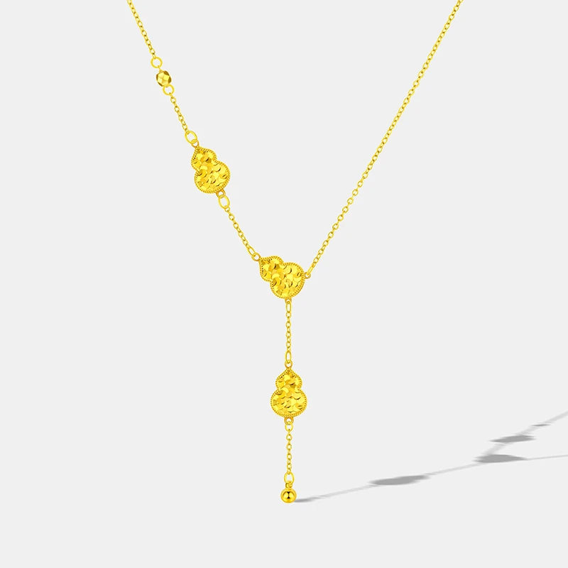 古法金色龙鳞葫芦项链精致精美女生精致轻奢小众百搭气质简约