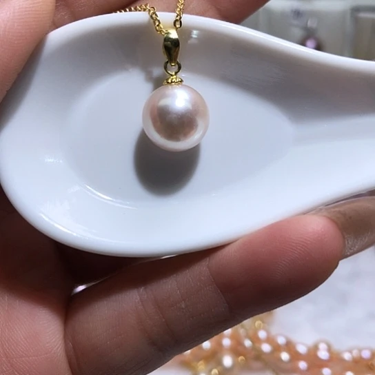 银S925镶嵌耳饰淡水珍珠