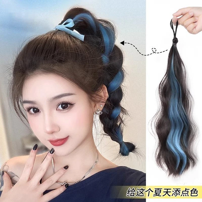 假发辫子彩色麻花辫编发神器挑染发束多巴胺侧马尾量长辫发饰头发