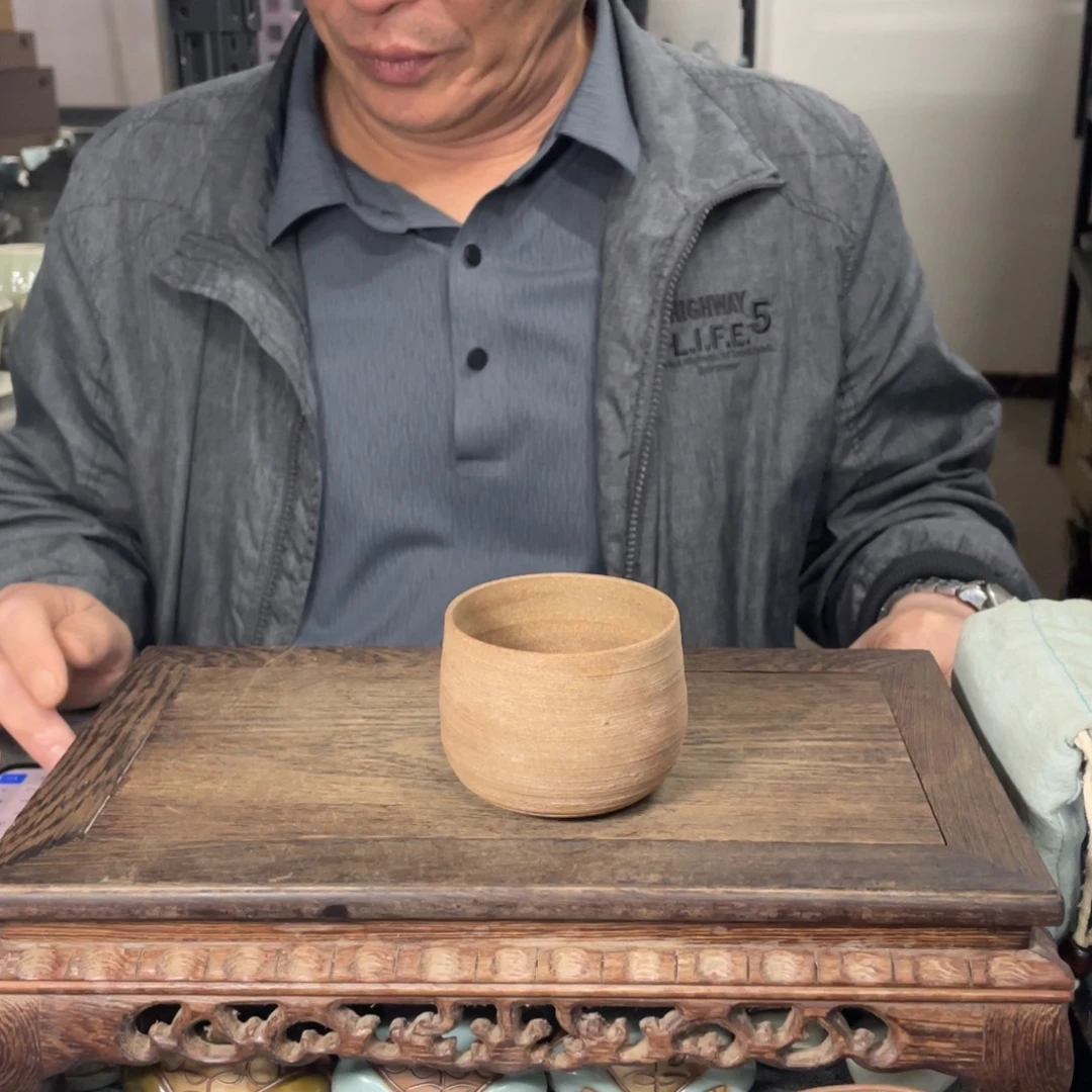 瓷片手拉陶杯 汝意堂