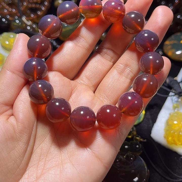 琥珀未镶嵌颈饰缅甸天然琥珀手串