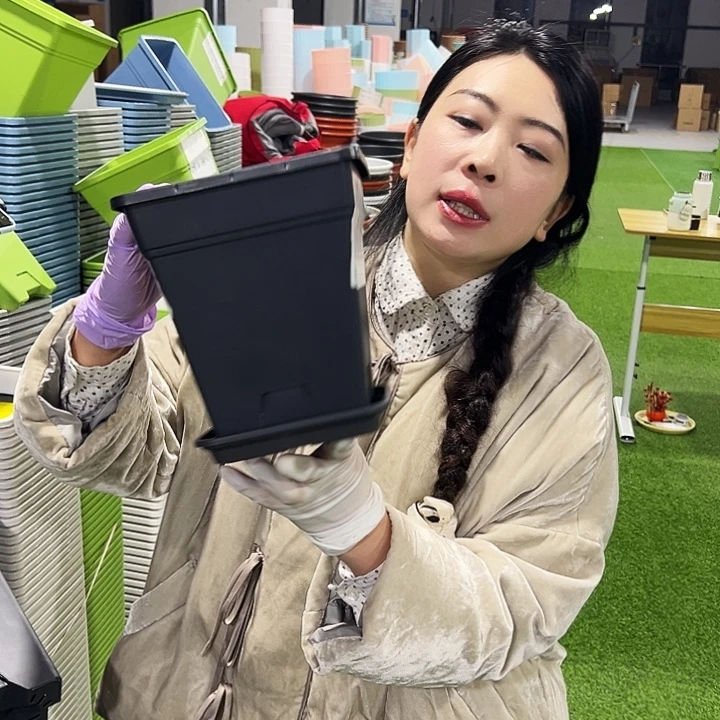 清仓方盆口16高18黑色5只带托