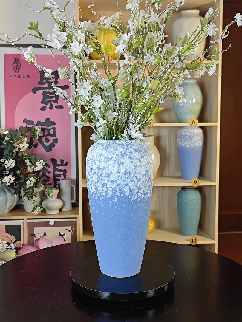 景德镇高温陶瓷花瓶水培插花专用家居餐桌尤加利果客厅餐厅装饰