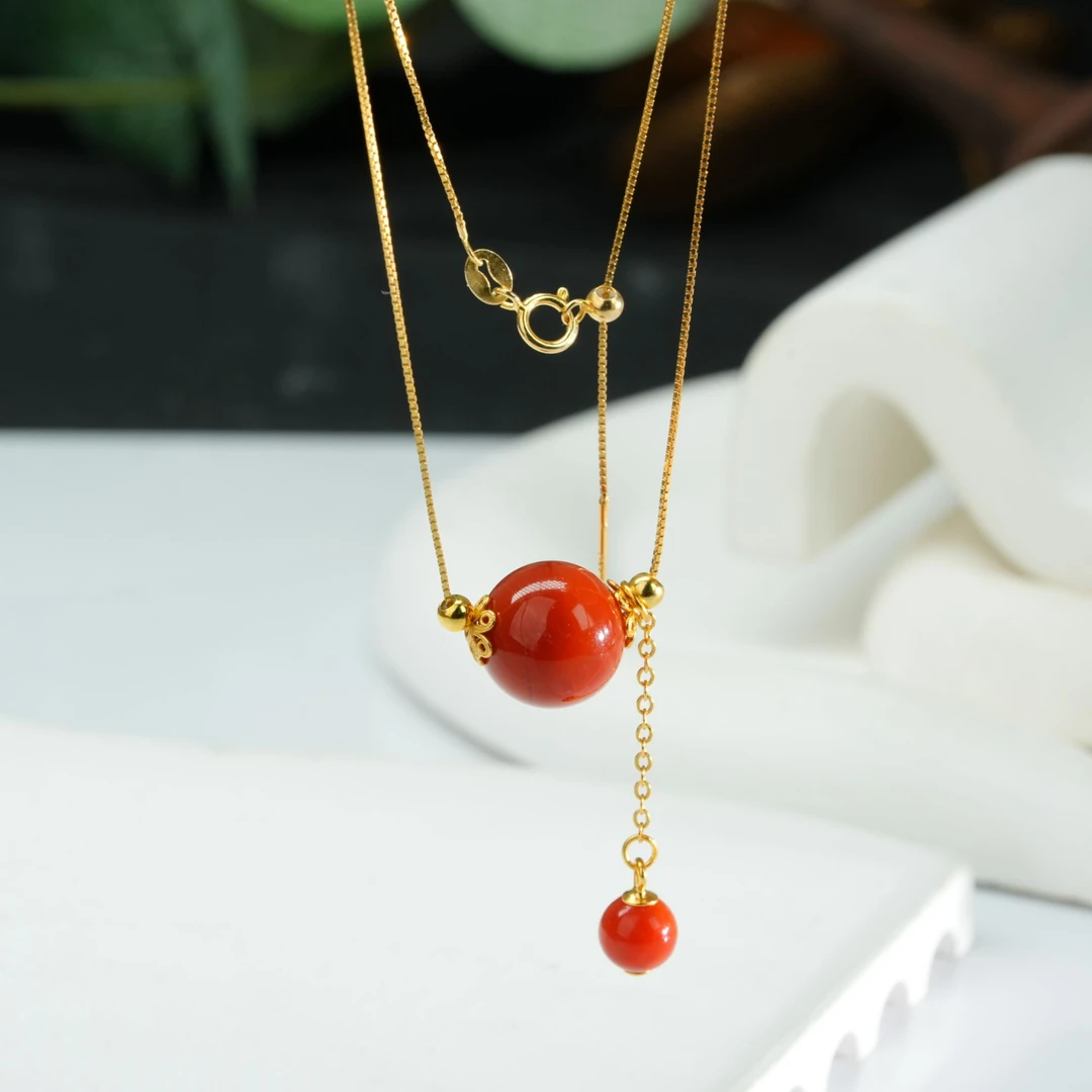 【小北珠宝】南红圆珠套链尺寸约12mm【多样性发一件】1-WH258X33