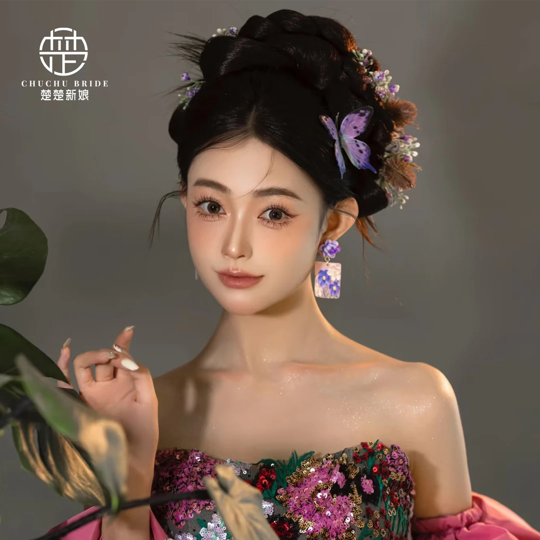 新娘头饰氛围结婚造型风铃花甜美超仙气浪漫拍照仿真发饰配饰