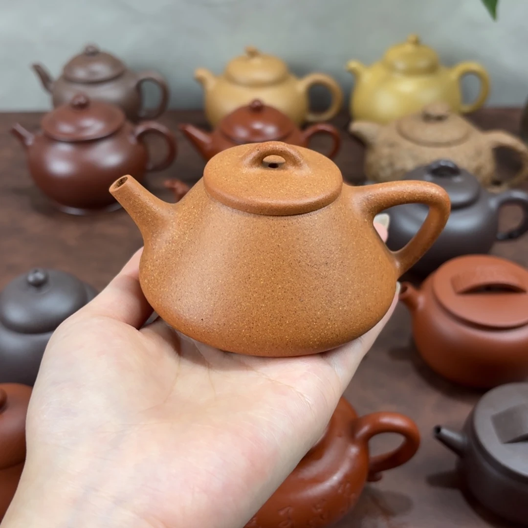 紫砂茶壶子冶石瓢黄段150cc半手