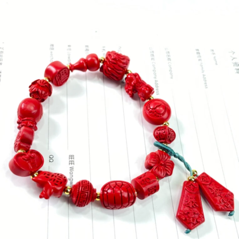 含辰砂工艺品高含量多宝手串集所有寓意于一串的暴富百搭款