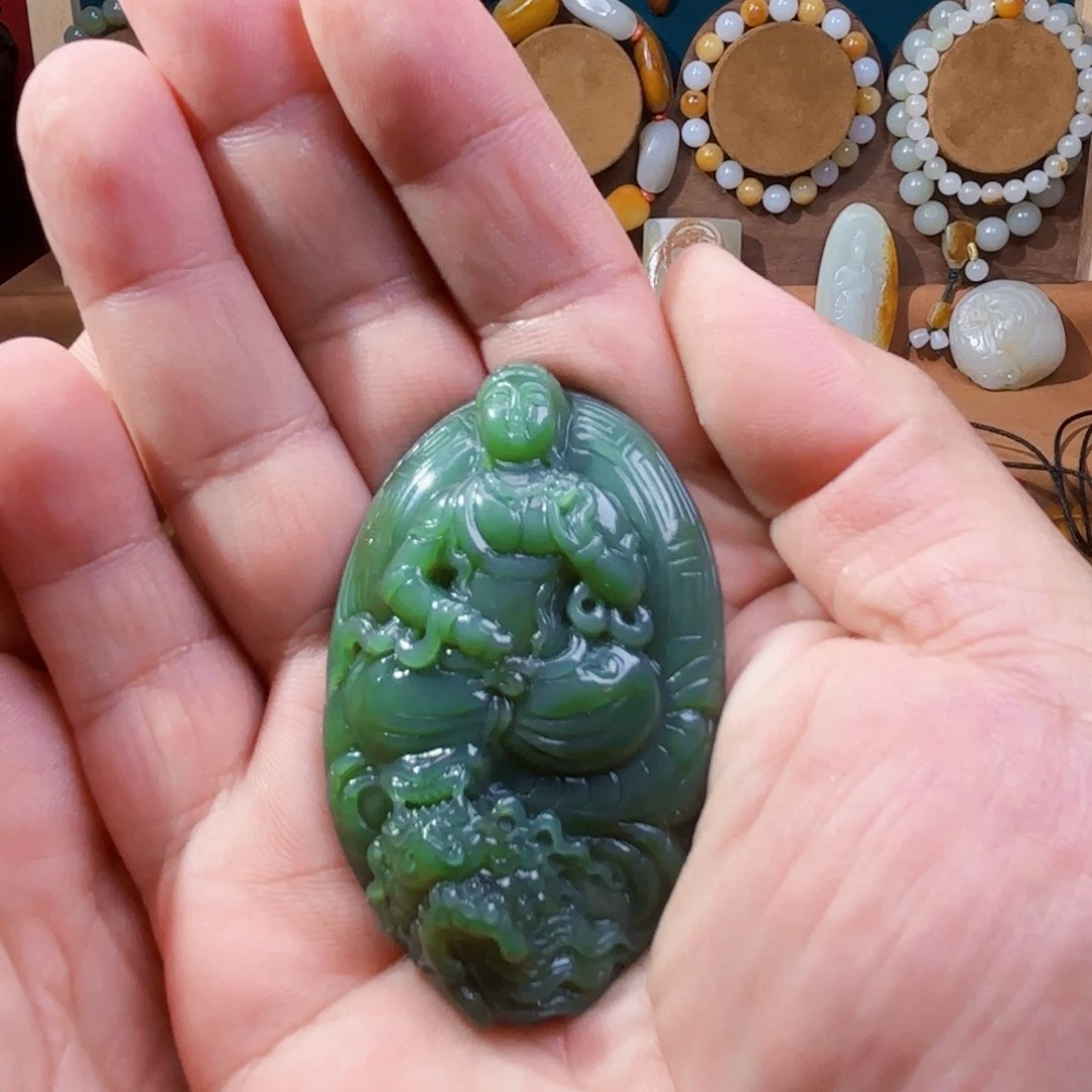 和田玉未镶嵌吊坠(不含链)