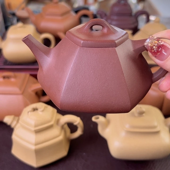 茶壶紫砂紫泥石瓢微瑕