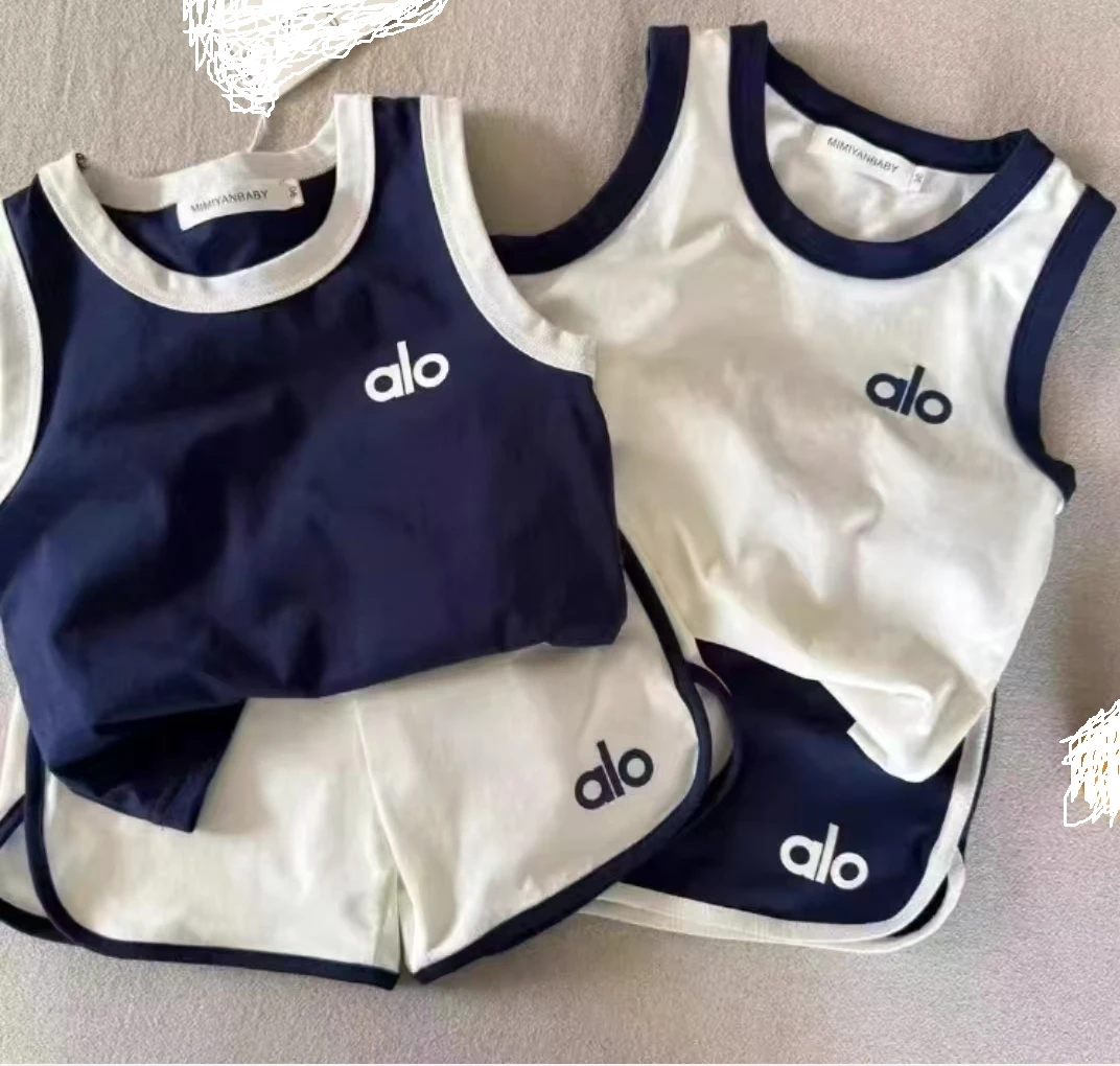 夏季儿童服饰字母宝宝薄款背心套装运动欧若动感风纯棉A宝宝背心