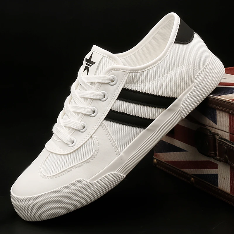 25129 男鞋系带硫化网面布鞋透气休闲鞋男士低帮帆布鞋春季小白鞋